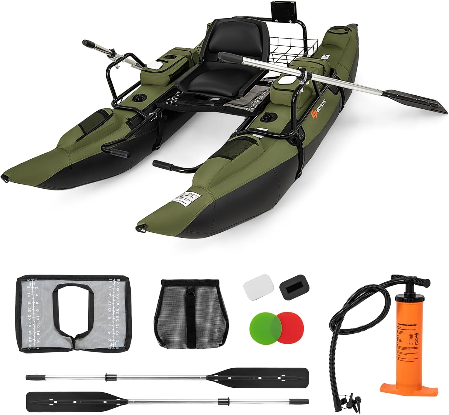 Adult Inflatable Belly Boat wi - Fishing Boat Paddle ulasan dan harga