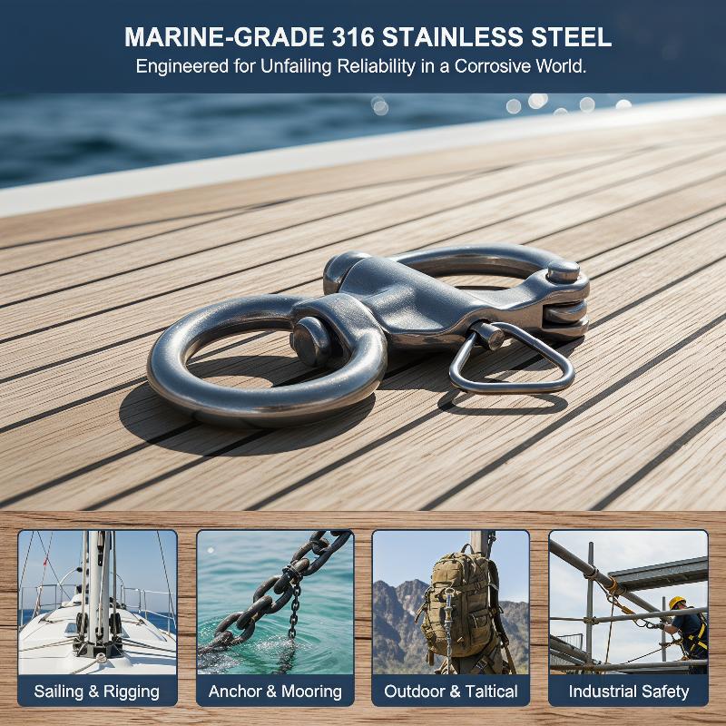 Marine Swivel Snap Shackle 316 - Fishing Boat Trailer ulasan dan harga